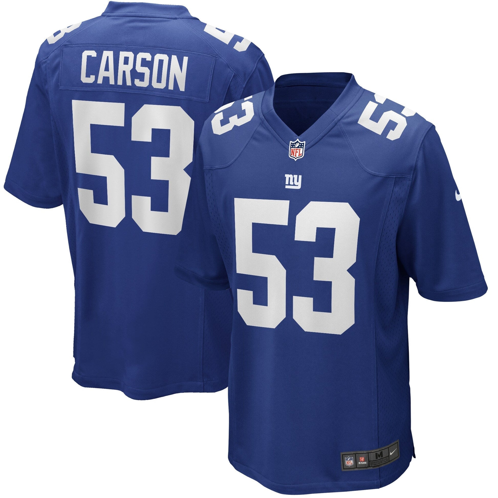 Harry Carson New York Giants Game Retired Jersey - Royal football jersey product view 1
