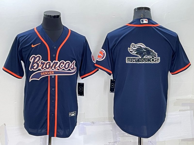 Men's Denver Broncos Navy Game Jersey1 football jersey product view 1