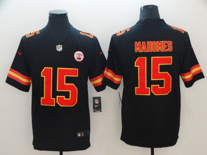 Men's Kansas City Chiefs Patrick Mahomes #15 Black Game Jersey1 football jersey product view 1
