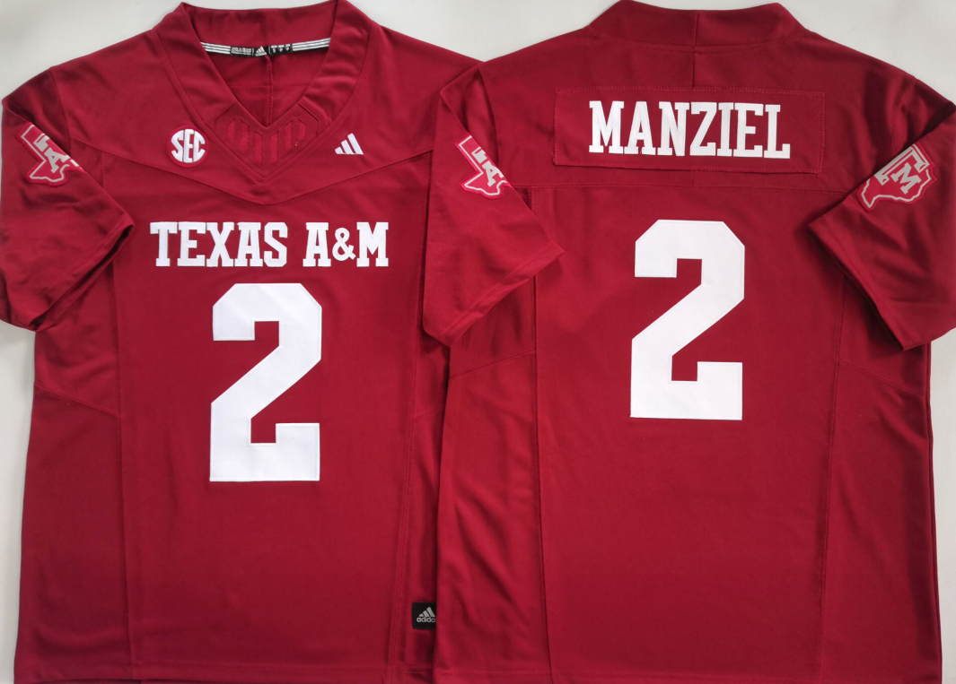 Men's Texas A&M Aggies Johnny Manziel #2 Red Player Jersey sports jersey product view 1