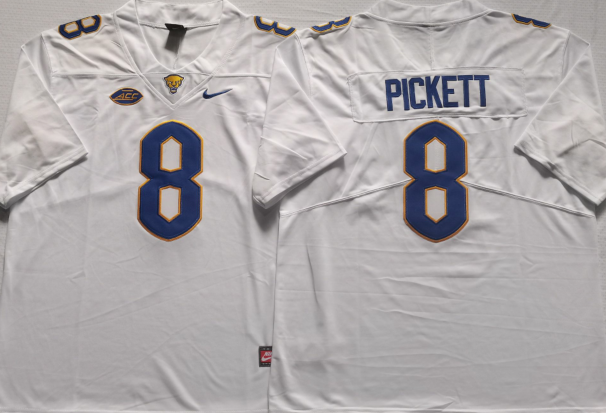 Men's Pittsburgh Panthers Kenny Pickett White Player Game Jersey sports jersey product view 1