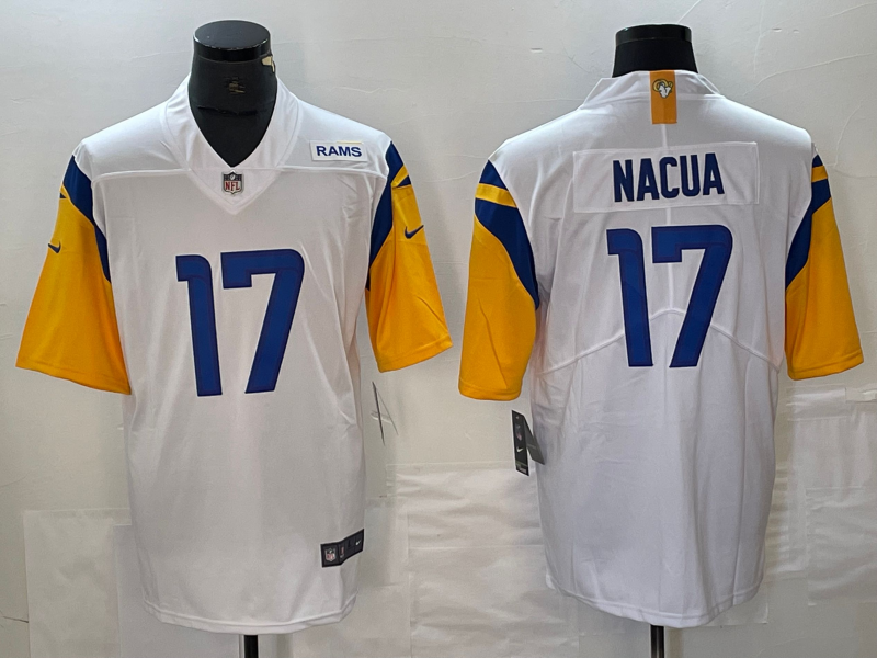 Men's Los Angeles Rams Puka Nacua White Game Jersey football jersey product view 1