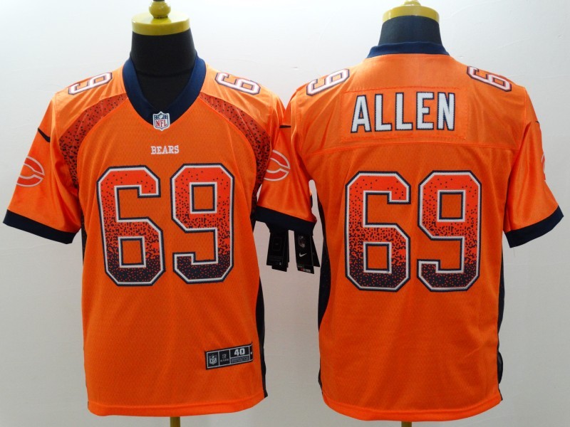 Men's Chicago Bears Jared Allen #69 Orange Game Jersey1 football jersey product view 1