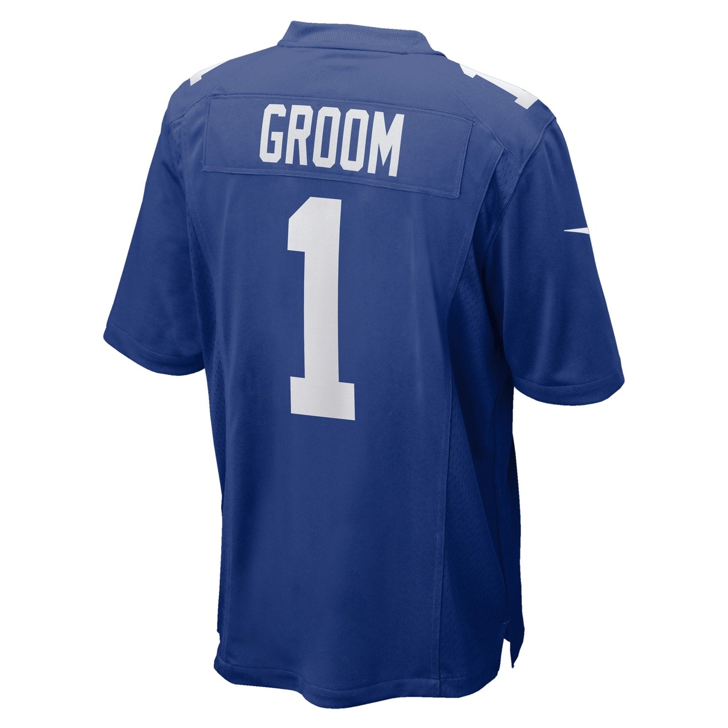 Number 1 Groom New York Giants Game Jersey - Royal football jersey product view 3