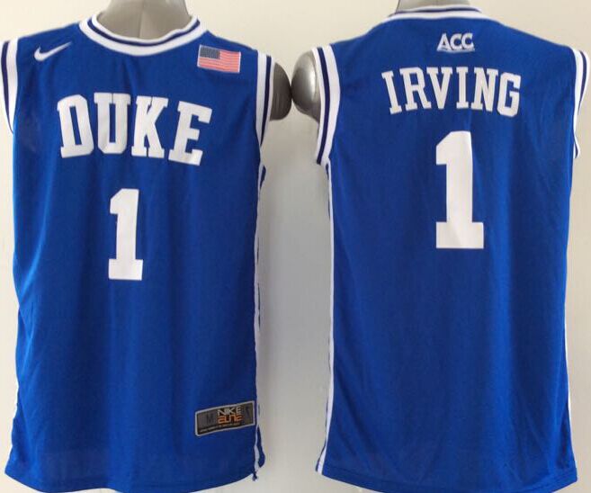 Men's Duke Blue Devils Kyrie Irving #1 Blue Player Game Jersey sports jersey product view 1
