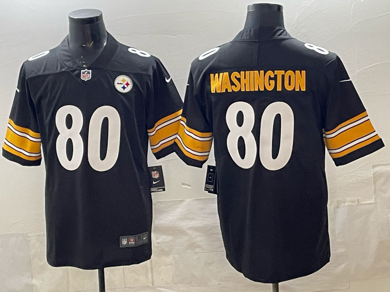 Men's Pittsburgh Steelers Darnell Washington #80 Black Game Jersey football jersey product view 1