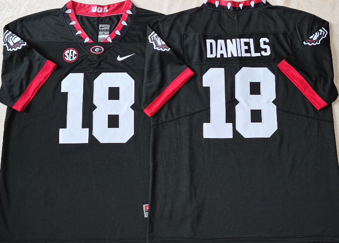 Men's Georgia Bulldogs JT Daniels Black Player Jersey sports jersey product view 1