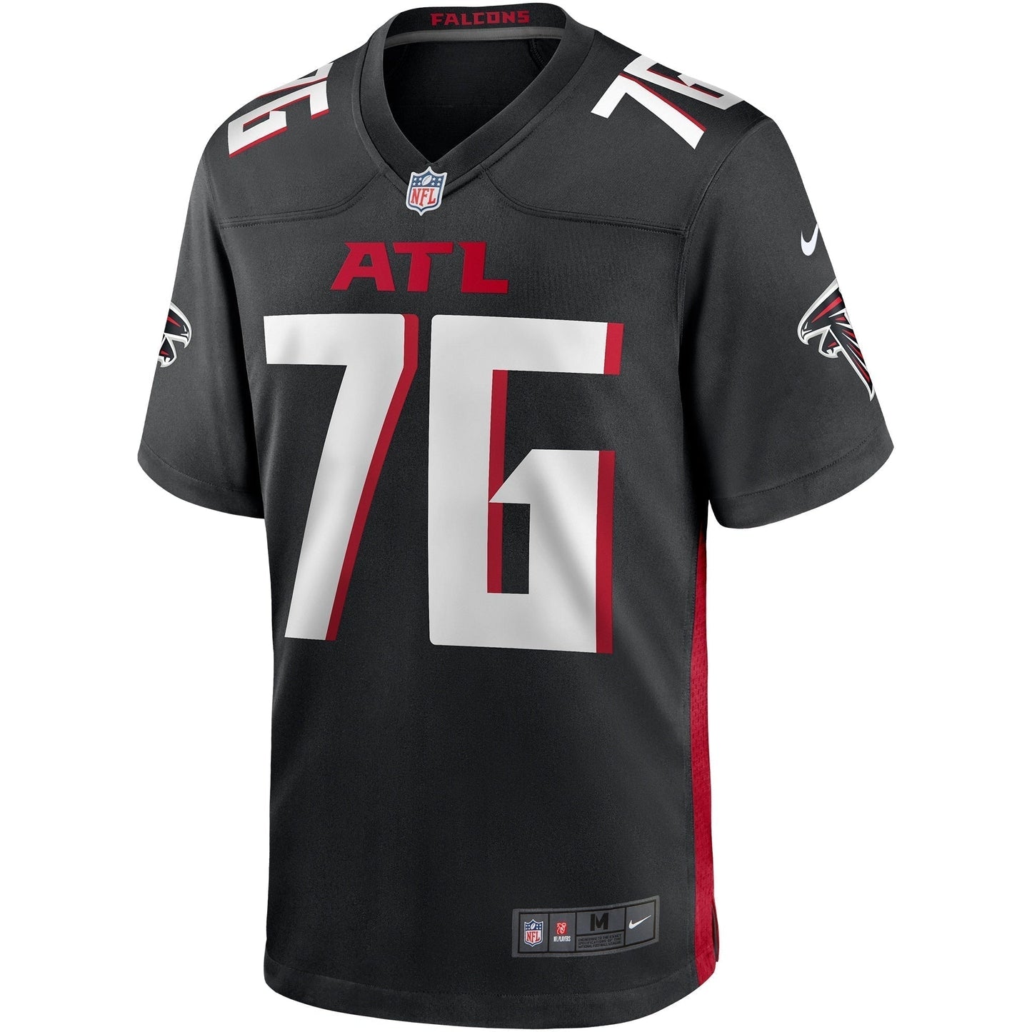 Kaleb McGary Atlanta Falcons Game Jersey - Black football jersey product view 2