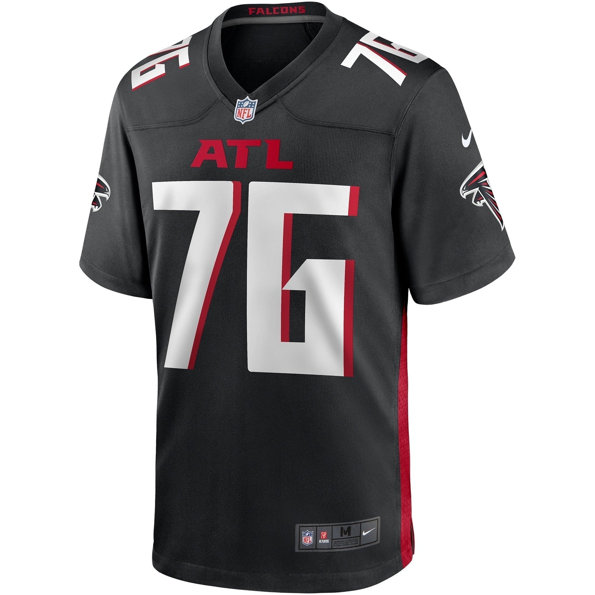 Kaleb McGary Atlanta Falcons Game Jersey - Black football jersey product view 2