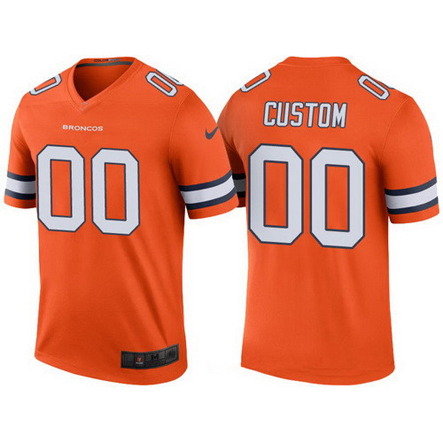 Custom1 Denver Broncos Orange Color Rush Legend Limited Jersey1 Stitched Jersey1 American Football Jerseys football jersey product view 1