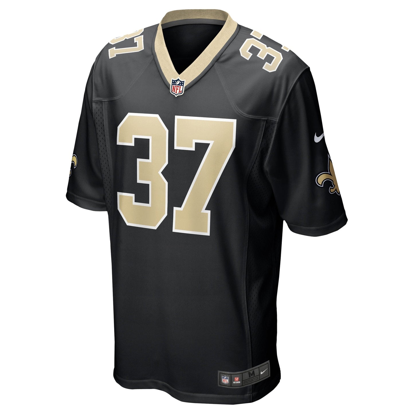 Jordan Mims New Orleans Saints Team Game Jersey - Black football jersey product view 2