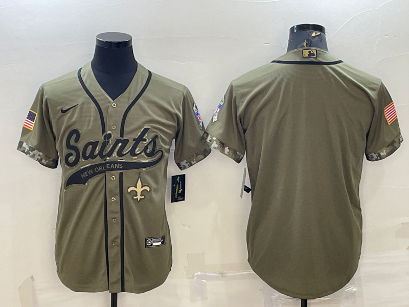 Men's New Orleans Saints Olive 2022 Salute To Service Retired Player Limited Blank Jersey football jersey product view 1