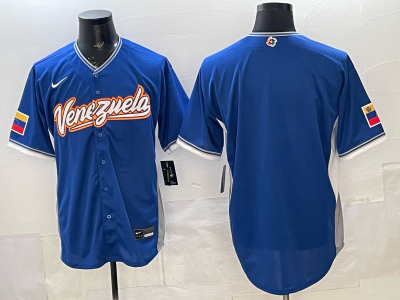 Men's Venezuela Baseball Royal 2026 World Baseball Classic Stadium Jersey baseball jersey product view 1