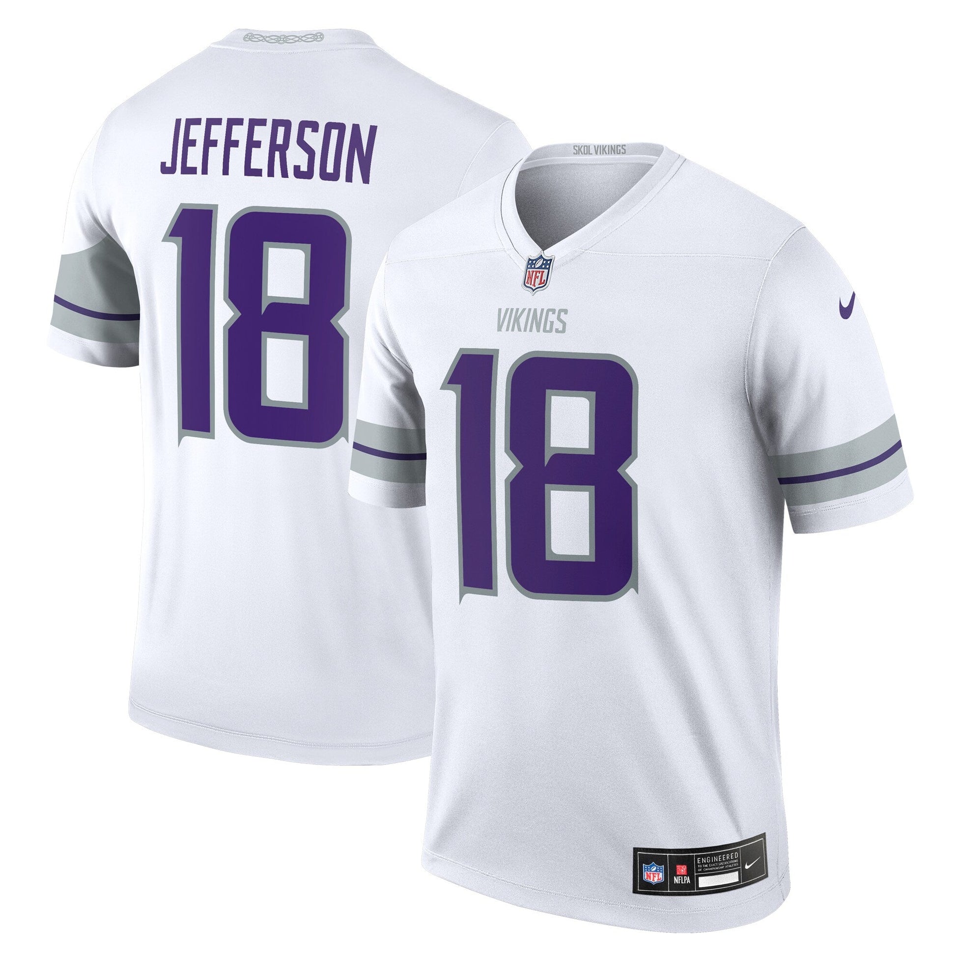 Justin Jefferson Minnesota Vikings Alternate Legend Jersey - White football jersey product view 1