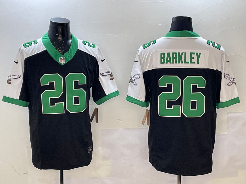 Men's Philadelphia Eagles Saquon Barkley Black Team Game Jersey football jersey product view 1