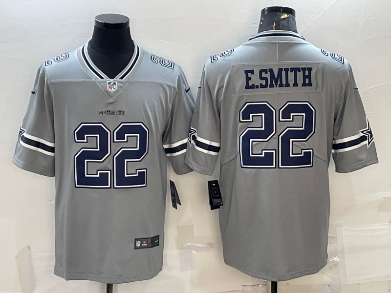 Men's Dallas Cowboys Emmitt Smith #22 Gray Inverted Legend Player Jersey1 football jersey product view 1