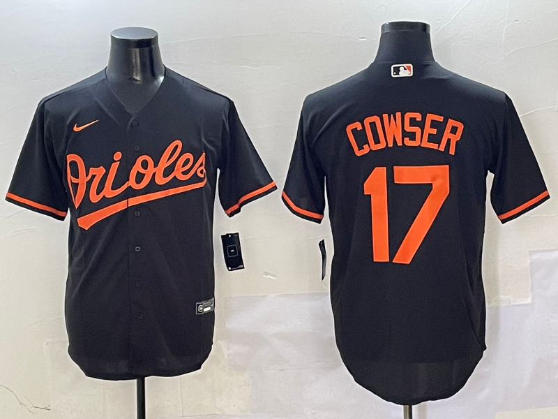 Men's Baltimore Orioles Colton Cowser #17 Black Alternate Replica Player Jersey baseball jersey product view 1