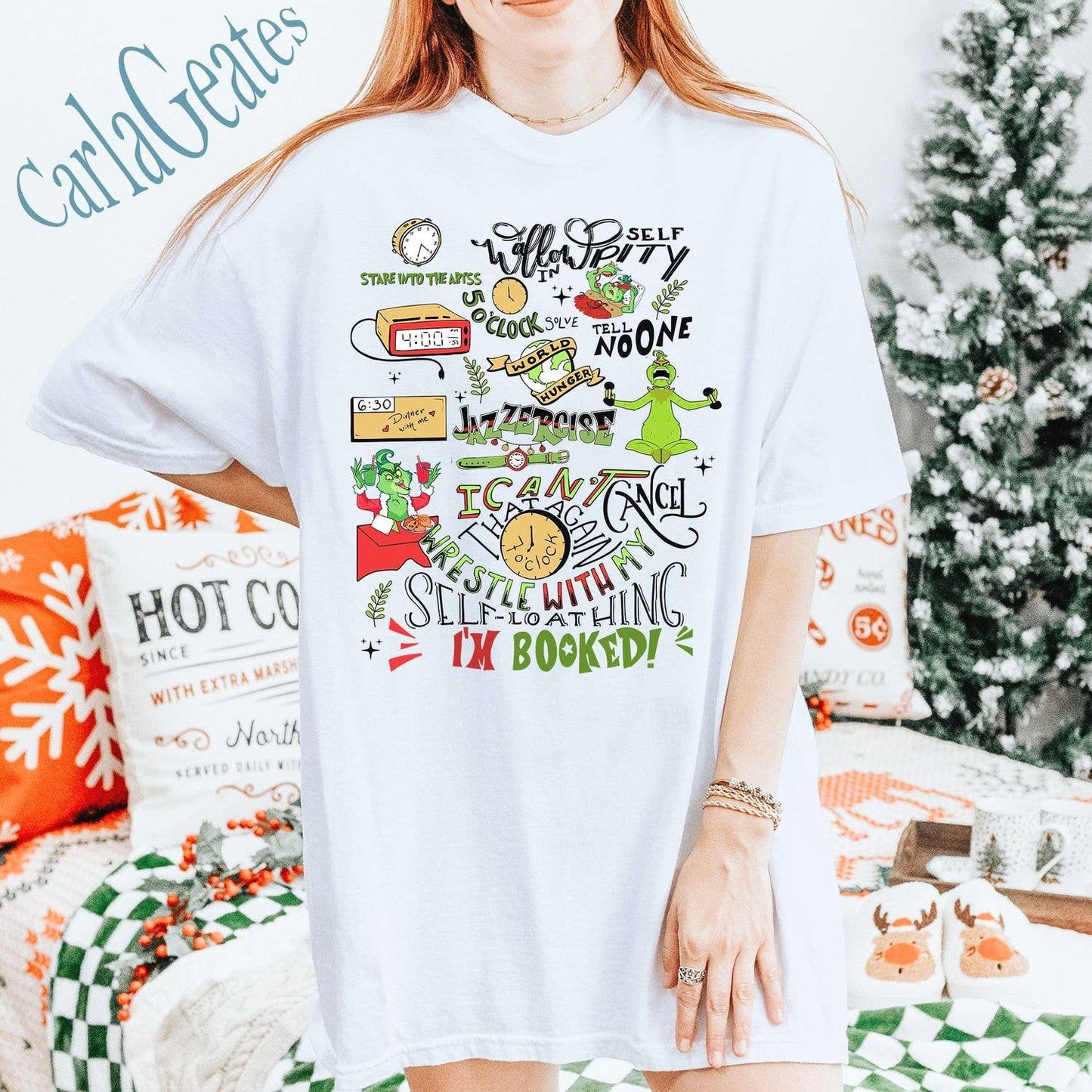 My Day I'm Booked Shirt - Fun Grinchmas Whoville Outfit Unisex T-shirt, Sweatshirt, Hoodie, Long Sleeve Tee - T-Shirt, Sweatshirt, Hoodie