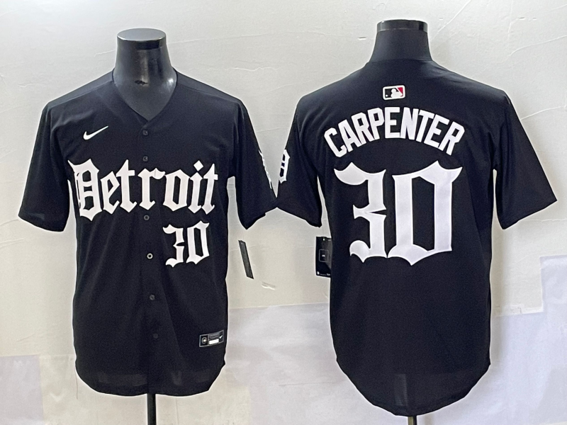 Men's Detroit Tigers Kerry Carpenter Black Player Jersey baseball jersey product view 1