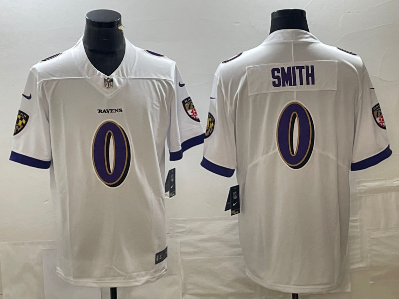 Men's Baltimore Ravens Roquan Smith #0 White Team Game Jersey1 football jersey product view 1