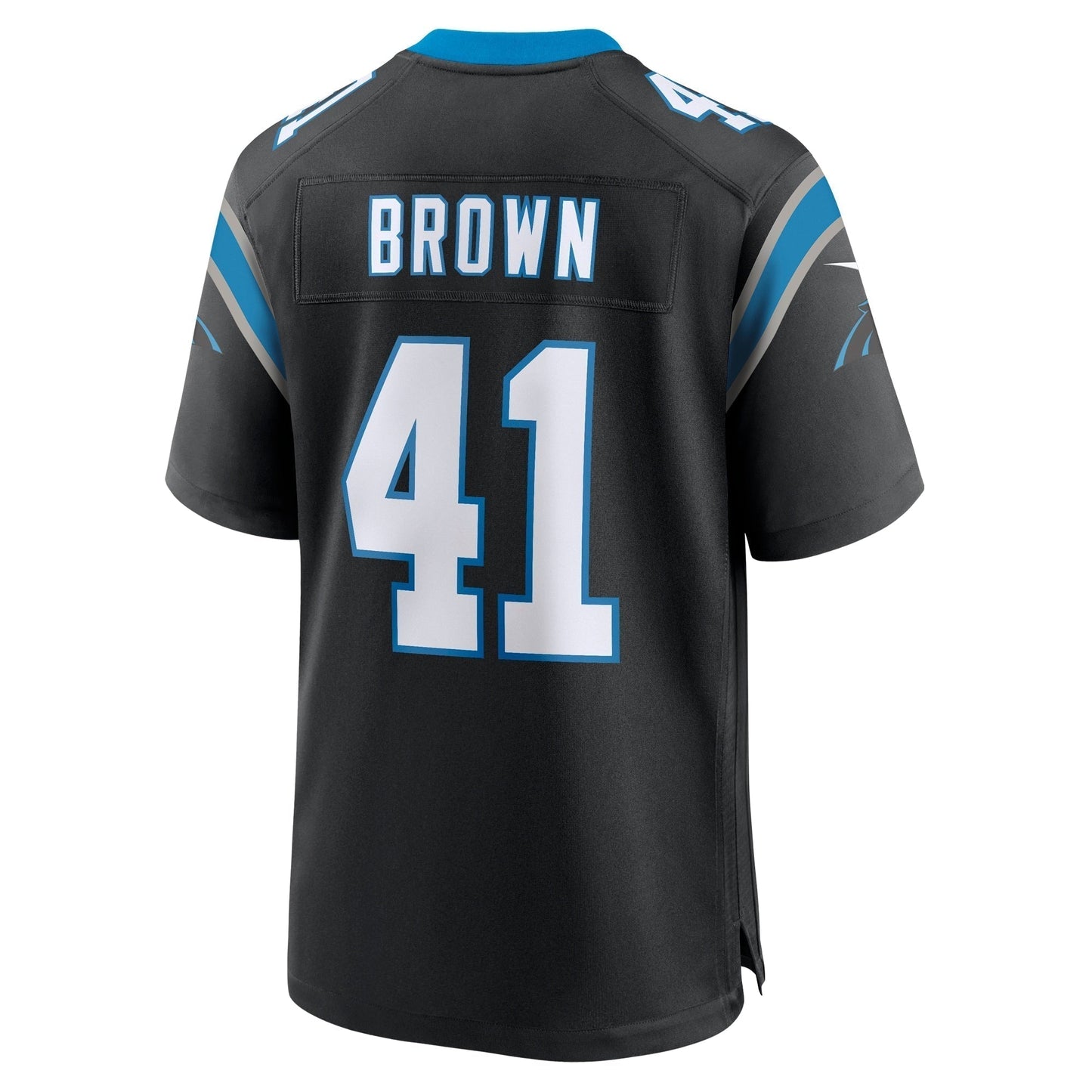 Spencer Brown Carolina Panthers Team Game Jersey - Black football jersey product view 3