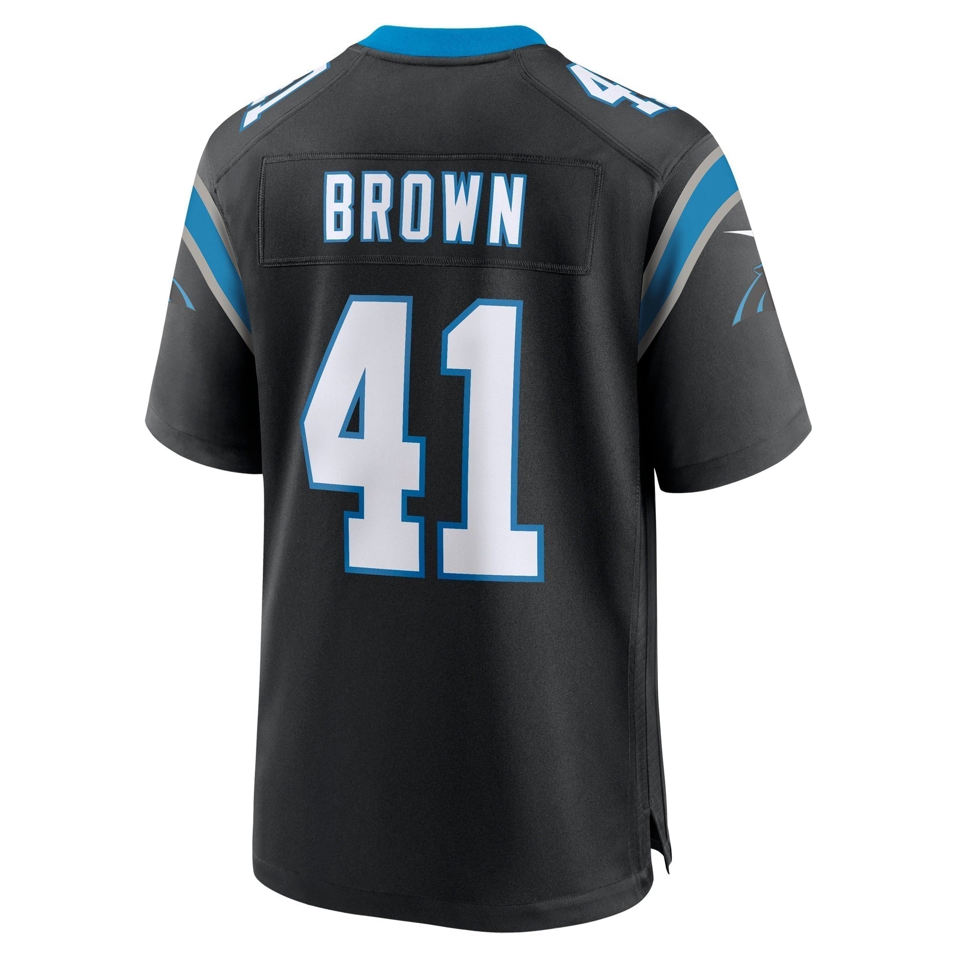 Spencer Brown Carolina Panthers Team Game Jersey - Black football jersey product view 3
