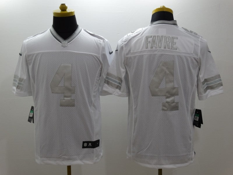 Men's Green Bay Packers Brett Favre #4 White Game Jersey1 football jersey product view 1
