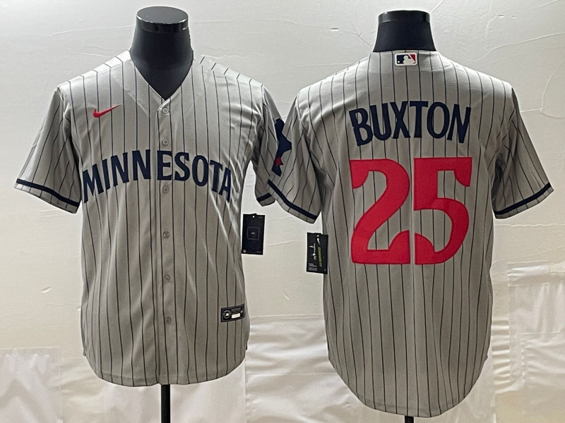Men's Minnesota Twins Byron Buxton #25 Gray Alternate Replica Player Jersey1 baseball jersey product view 1