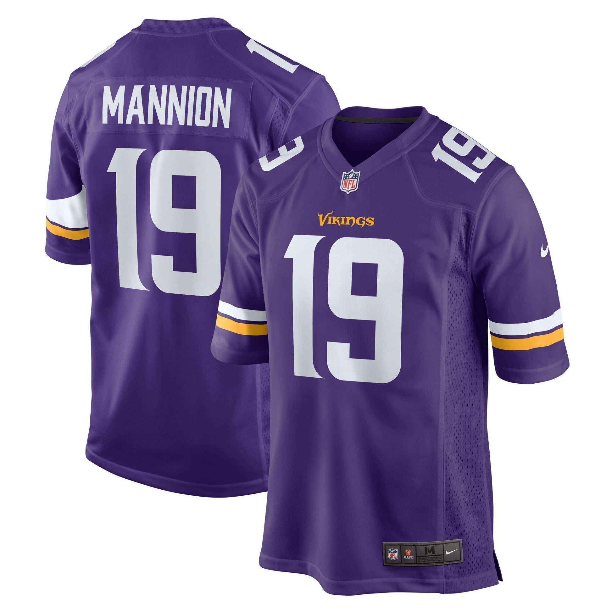 Sean Mannion Minnesota Vikings Game Jersey - Purple football jersey product view 1