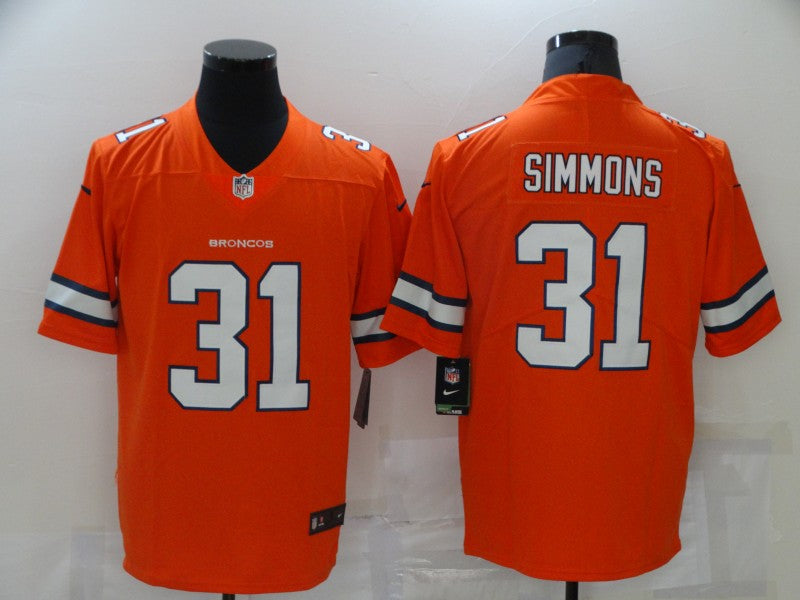 Men's Denver Broncos Justin Simmons Orange Game Player Jersey football jersey product view 1