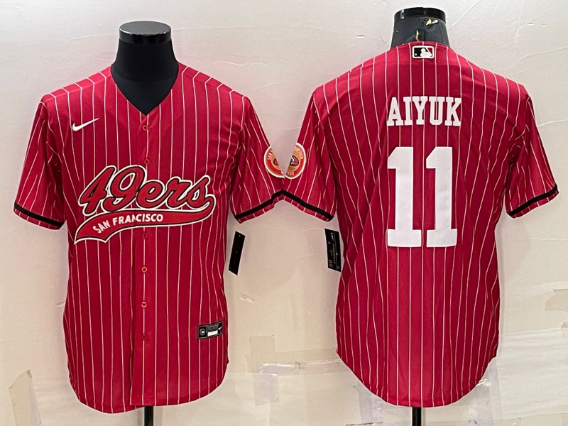 Men's San Francisco 49ers Brandon Aiyuk Red Player Jersey Joint Edition football jersey product view 1