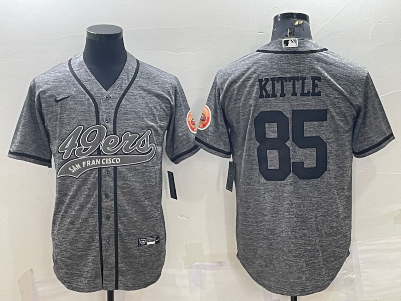 Men's San Francisco 49ers George Kittle Grey Game Jersey Joint Edition football jersey product view 1