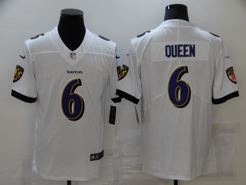 Men's Baltimore Ravens Patrick Queen #6 White Game Jersey1 football jersey product view 1