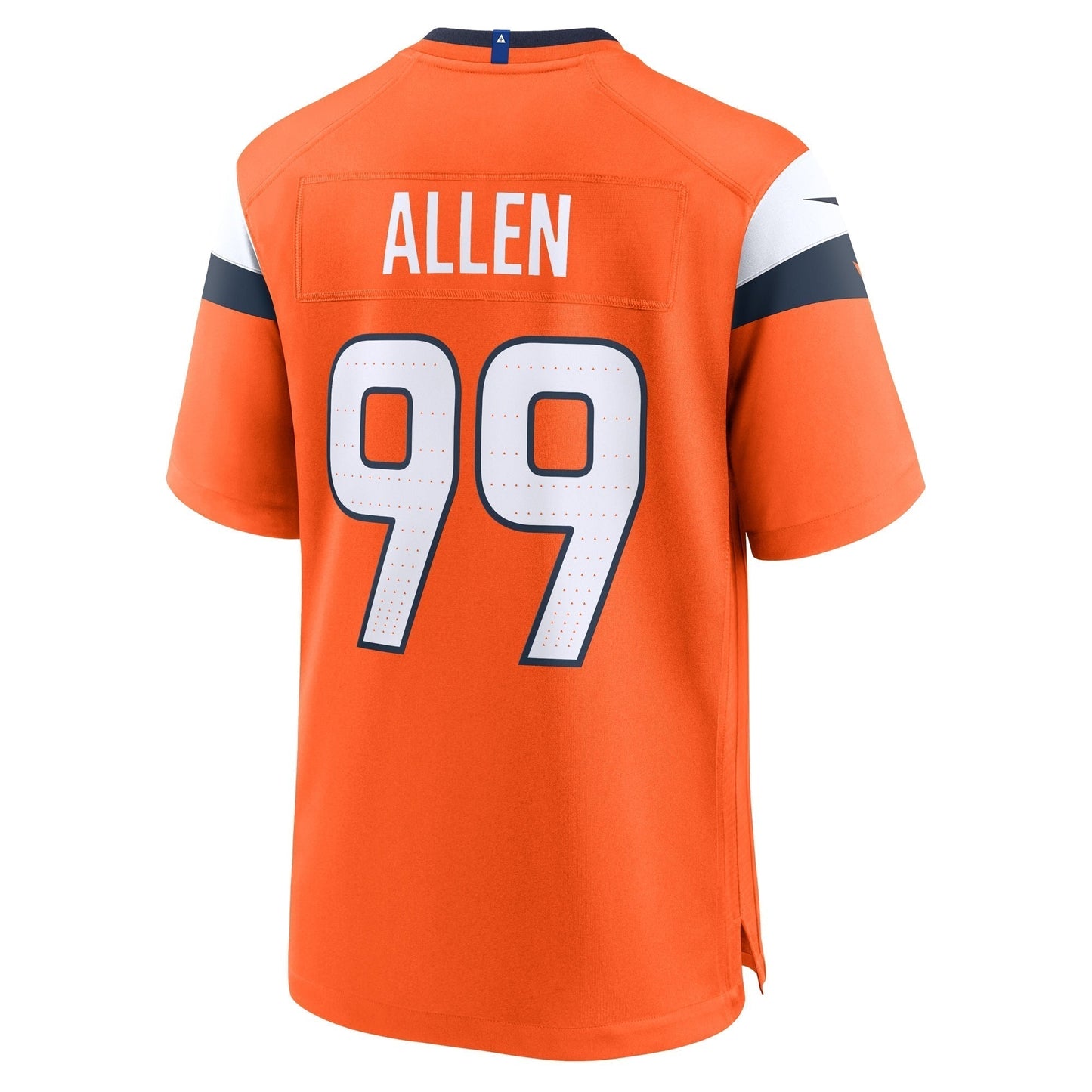 Zach Allen Denver Broncos Team Game Jersey - Orange football jersey product view 3