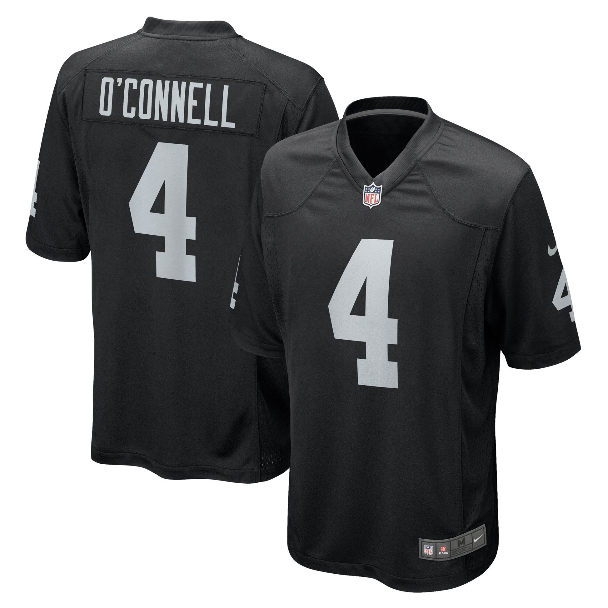 Aidan O'Connell Las Vegas Raiders Game Jersey - Black football jersey product view 1