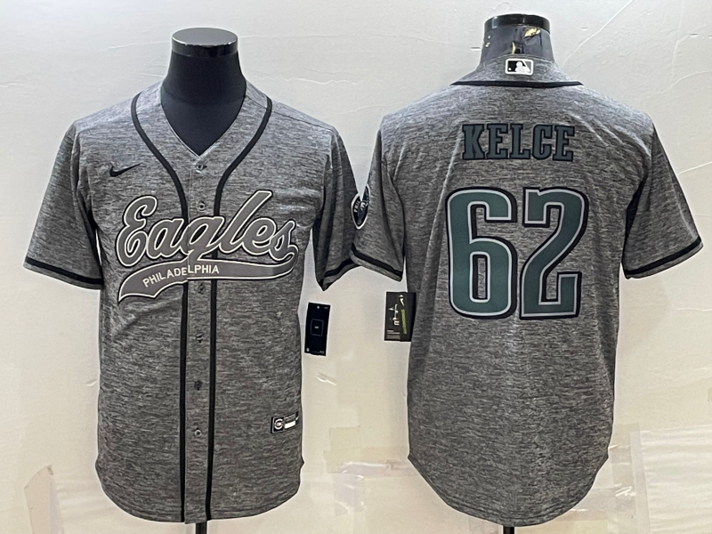 Men's Philadelphia Eagles Jason Kelce Gray Player Jersey Joint Edition football jersey product view 1