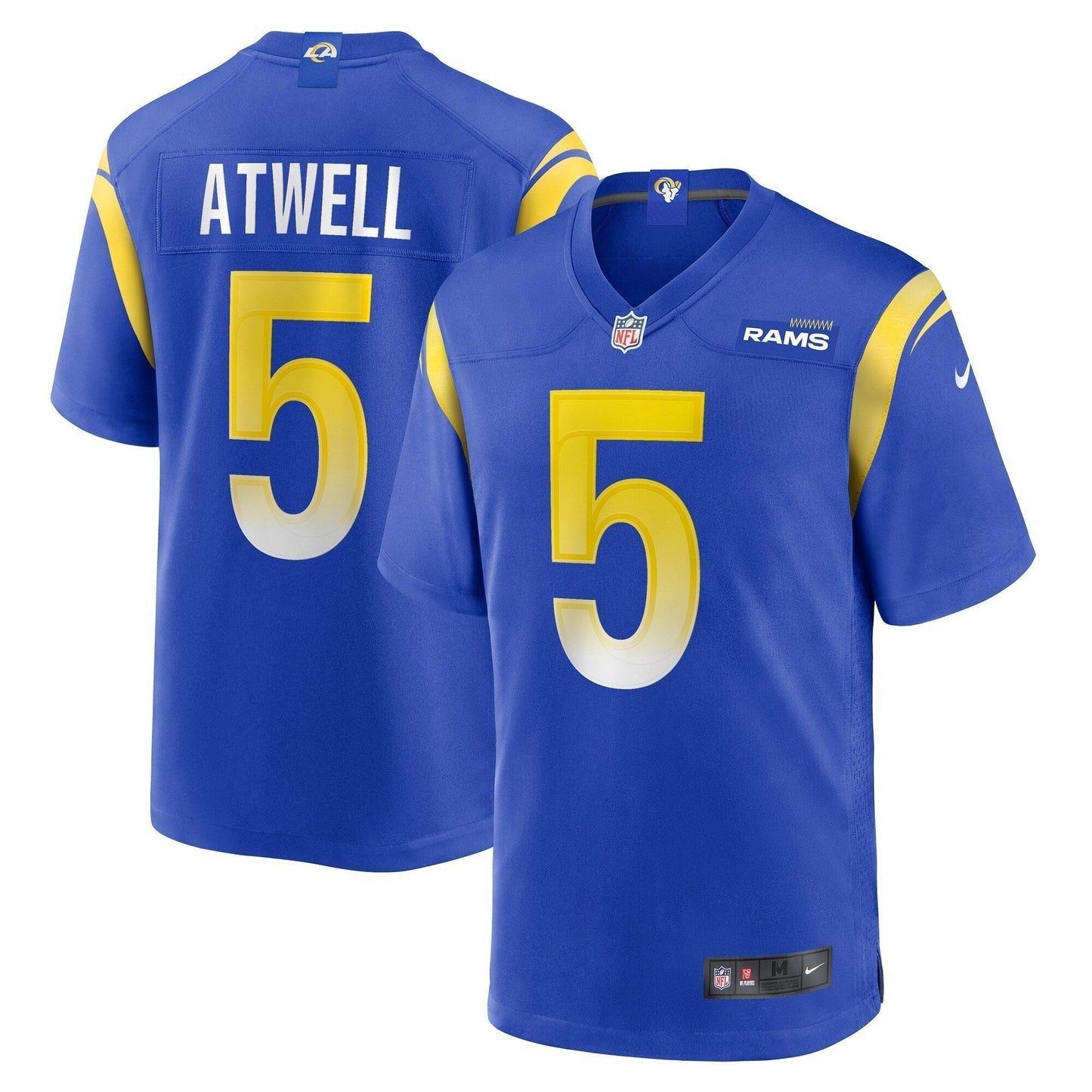 Tutu Atwell Los Angeles Rams Home Game Jersey - Royal football jersey product view 1