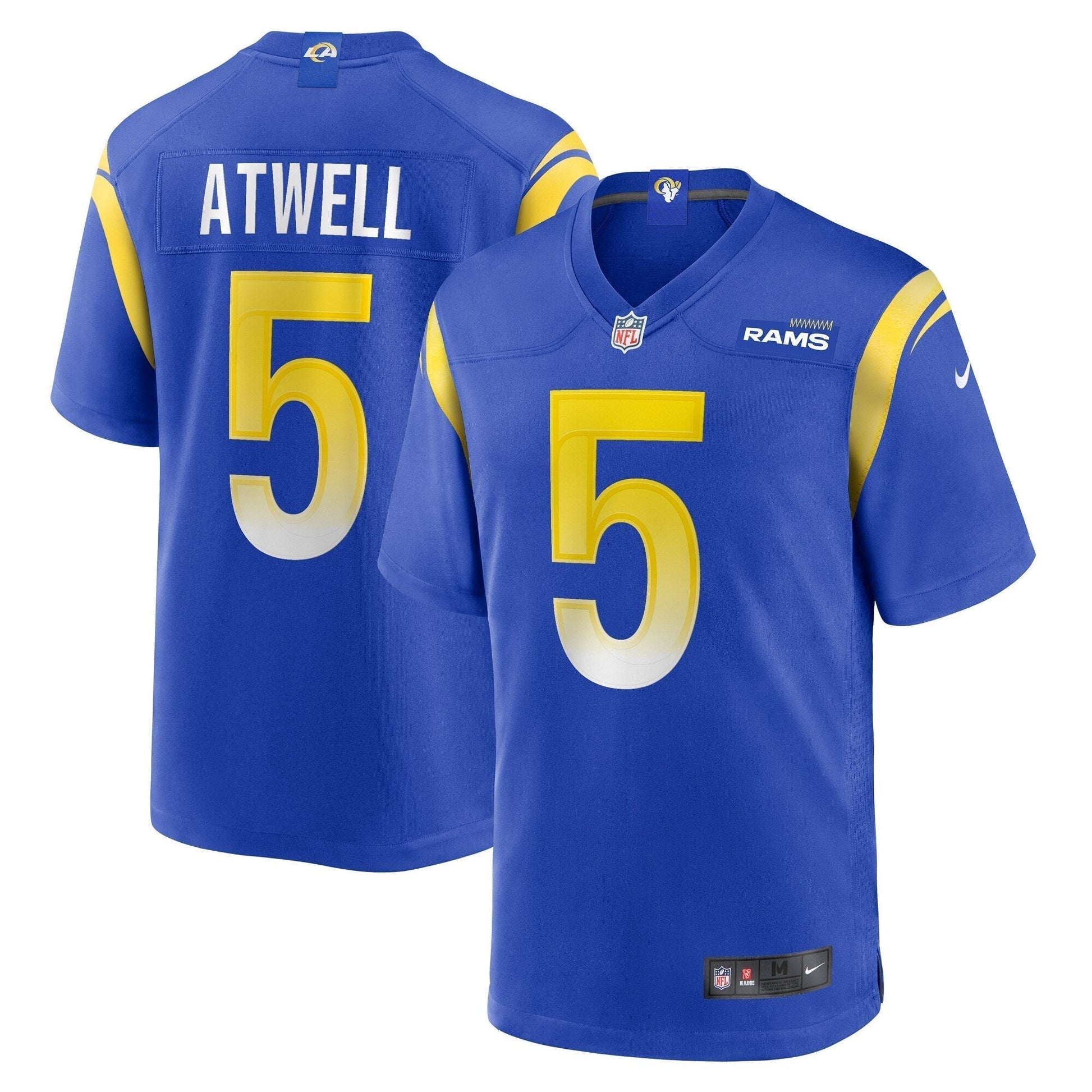 Tutu Atwell Los Angeles Rams Home Game Jersey - Royal football jersey product view 1