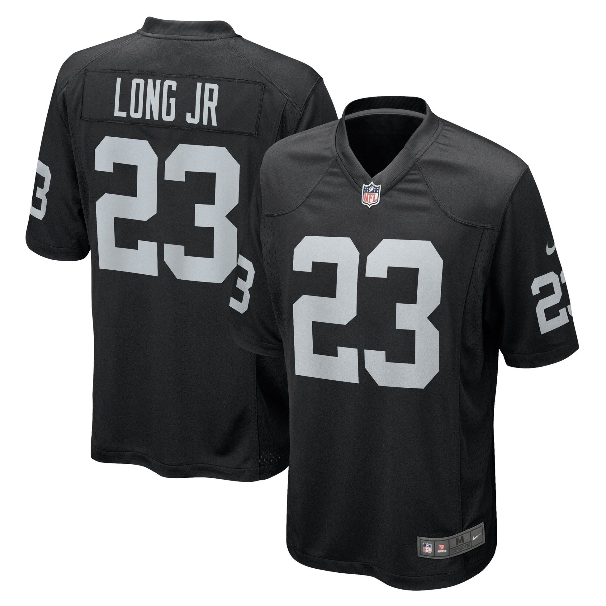 David Long Jr. Las Vegas Raiders Team Game Jersey - Black football jersey product view 1