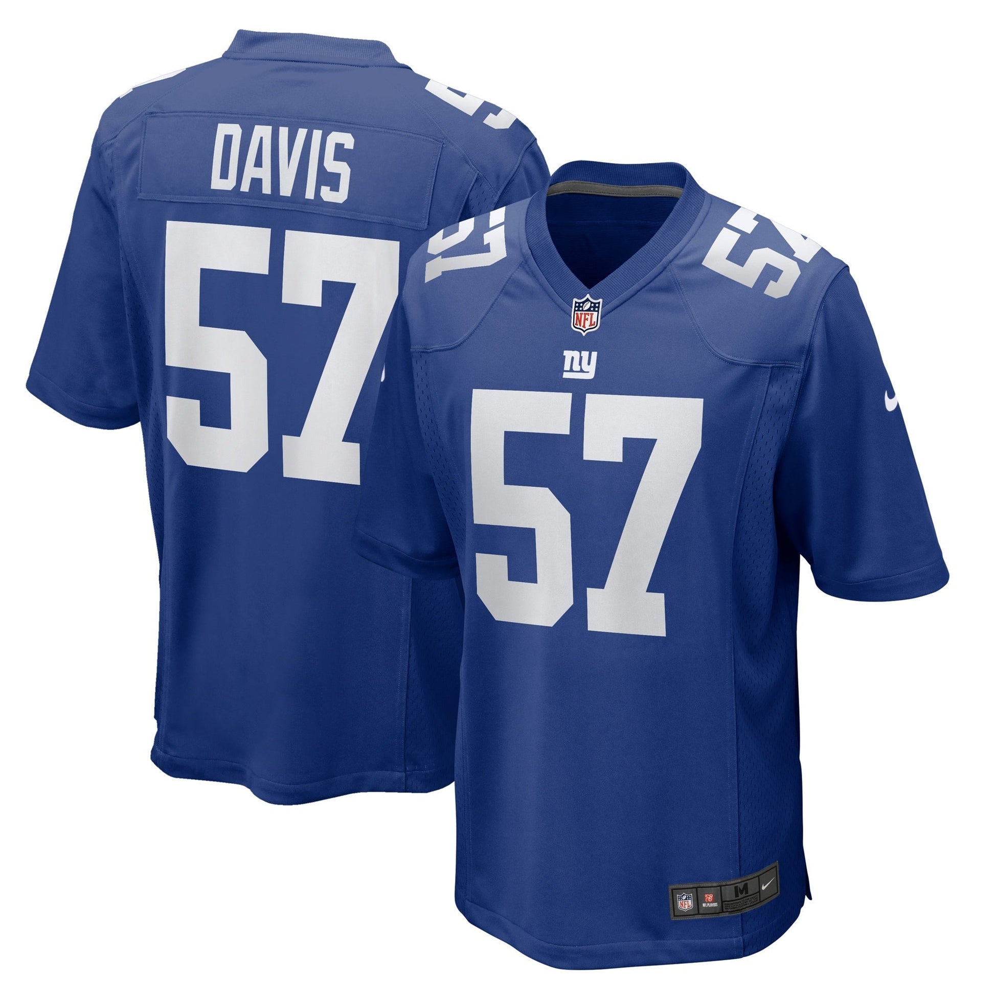 Jarrad Davis New York Giants Team Game Jersey - Royal football jersey product view 1