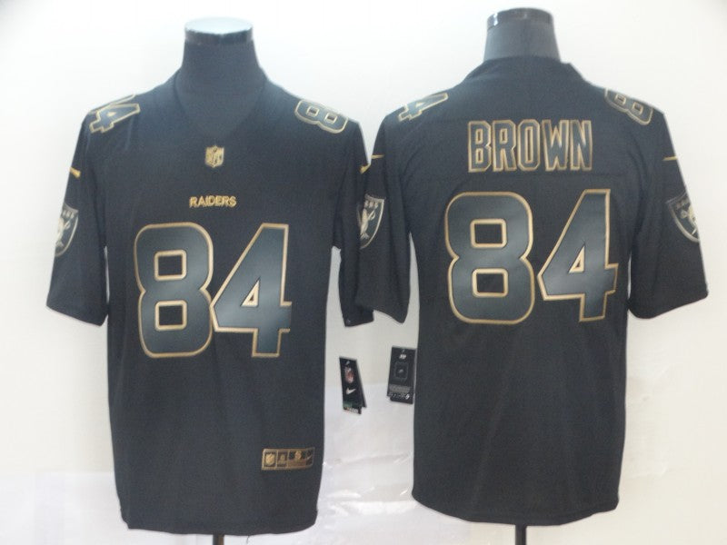 Men's Las Vegas Raiders Antonio Brown #84 Black Player Game Jersey1 football jersey product view 1