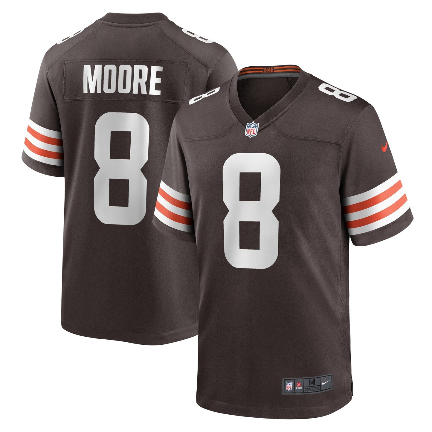 Elijah Moore Cleveland Browns Game Jersey - Brown football jersey product view 1