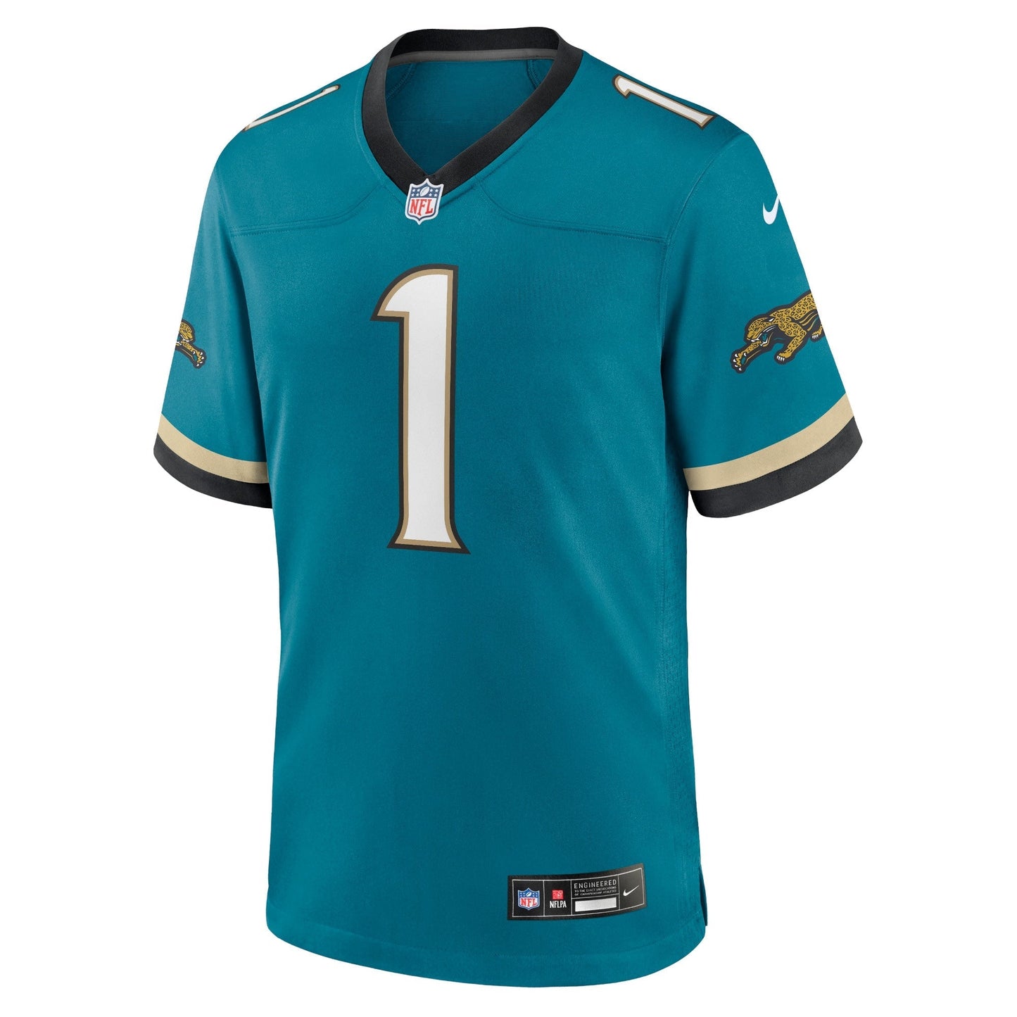 Travis Etienne Jr Jacksonville Jaguars Prowler Throwback Game Jersey - Teal football jersey product view 2