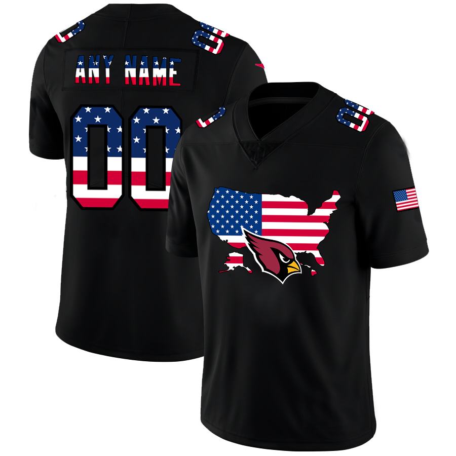Custom1 Arizona Cardinals Black Limited Fashion Flag Stitched Football Jerseys football jersey product view 1