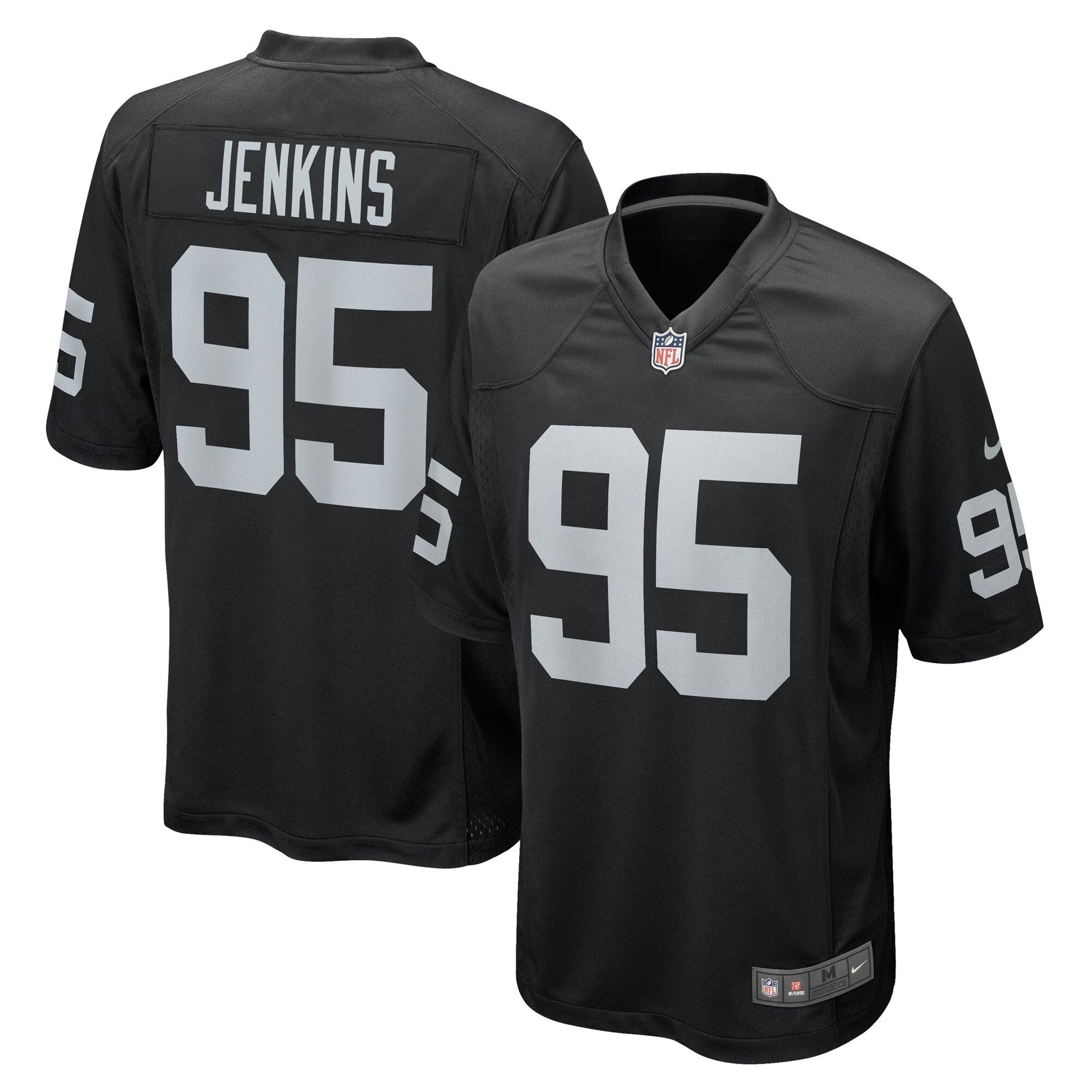 John Jenkins Las Vegas Raiders Game Jersey - Black football jersey product view 1