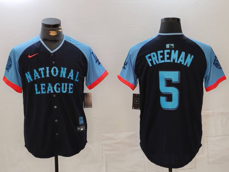 Men's National League Freddie Freeman Navy 2024 MLB All-Star Game Limited Player Jersey baseball jersey product view 1