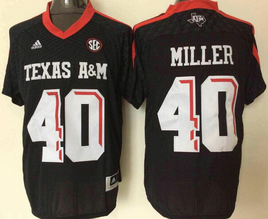 Men's Texas A&M Aggies Von Miller #40 Black Player Jersey sports jersey product view 1