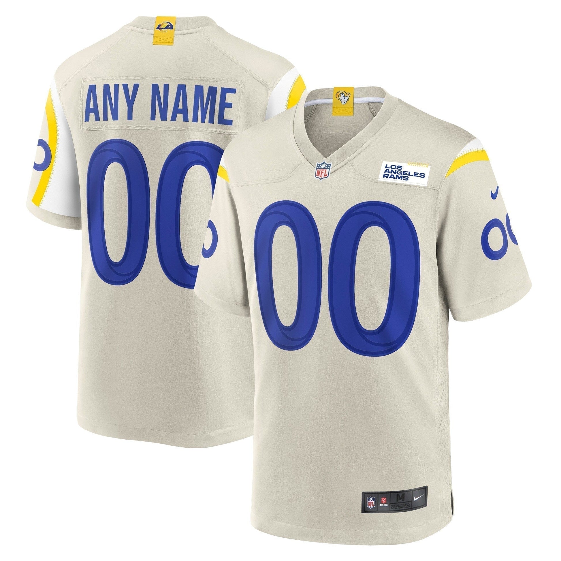 Los Angeles Rams Custom Game Jersey - Bone football jersey product view 1