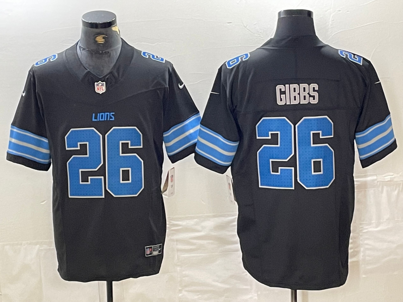 Men's Detroit Lions Jahmyr Gibbs Black Vapor F.U.S.E. Limited Jersey football jersey product view 1