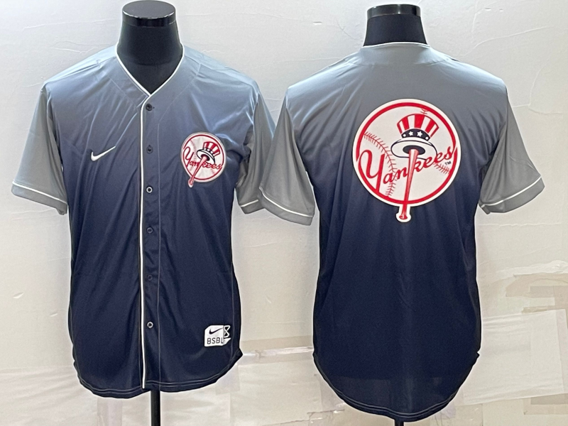 Men's New York Yankees Grey Gradient Replica Team Jersey baseball jersey product view 1